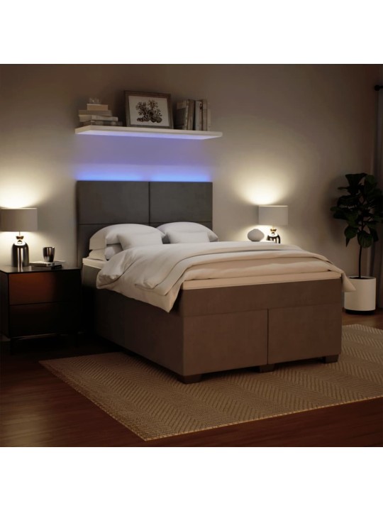Box spring postel s matrací světle šedá 160x200 cm samet