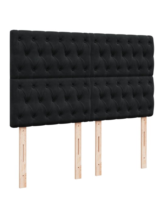 Box spring postel s matrací černá 160x200 cm samet