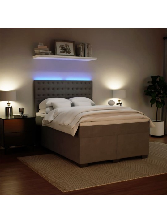 Box spring postel s matrací světle šedá 160x200 cm samet