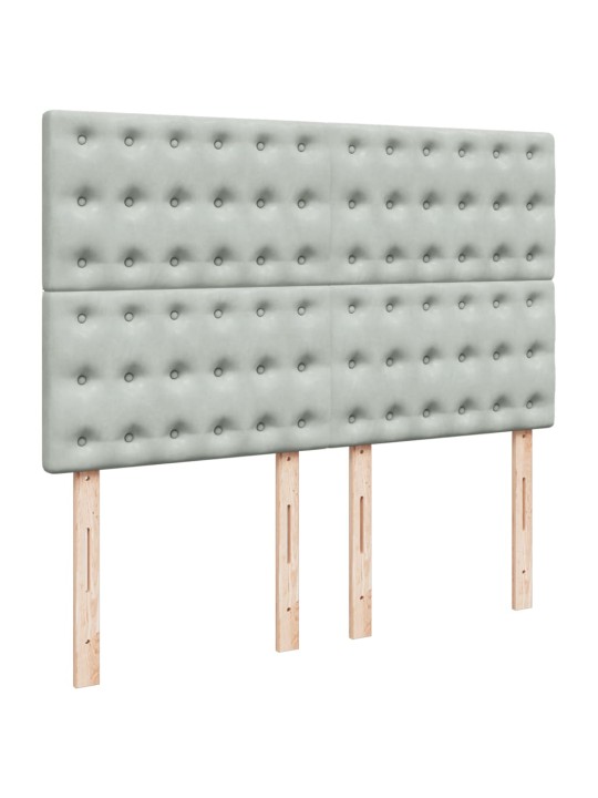 Box spring postel s matrací světle šedá 160x200 cm samet
