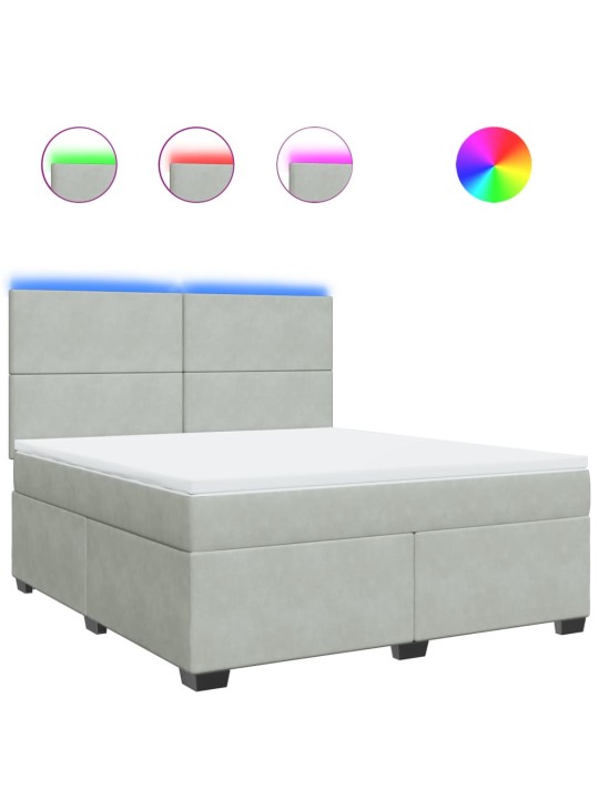 Box spring postel s matrací světle šedá 180x200 cm samet