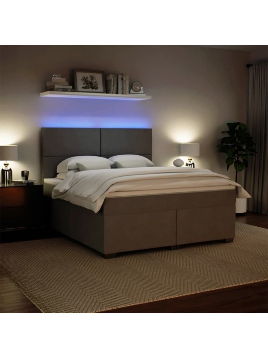 Box spring postel s matrací světle šedá 180x200 cm samet