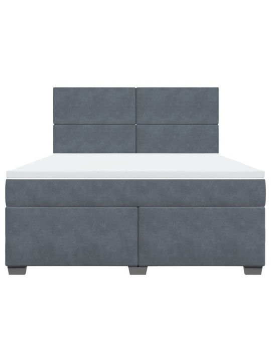 Box spring postel s matrací tmavě šedá 180x200 cm samet