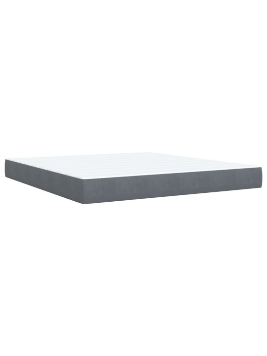 Box spring postel s matrací tmavě šedá 180x200 cm samet