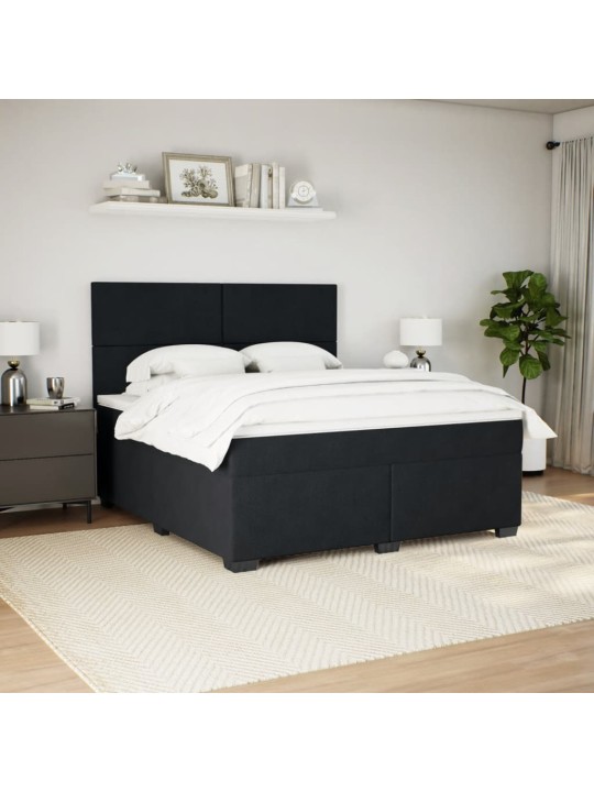 Box spring postel s matrací černá 180x200 cm samet