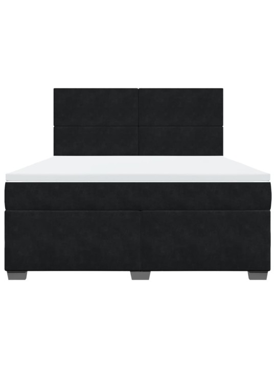 Box spring postel s matrací černá 180x200 cm samet
