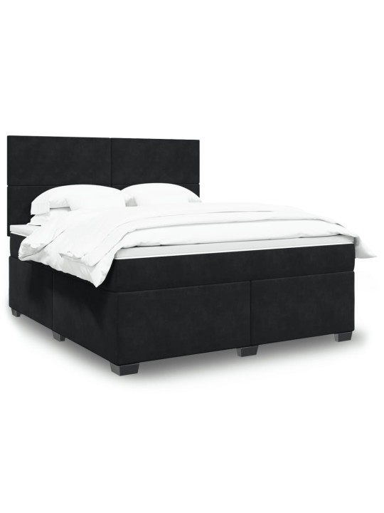 Box spring postel s matrací černá 180x200 cm samet