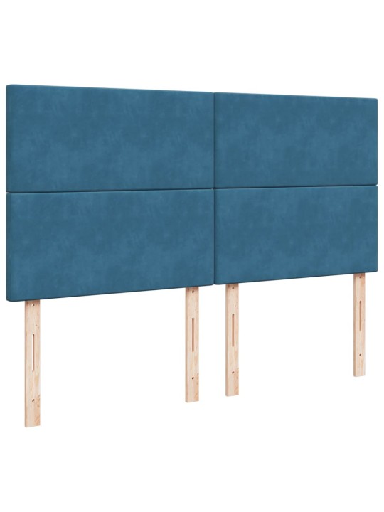 Box spring postel s matrací modrá 180 x 200 cm samet