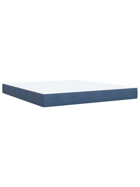 Box spring postel s matrací modrá 180 x 200 cm samet
