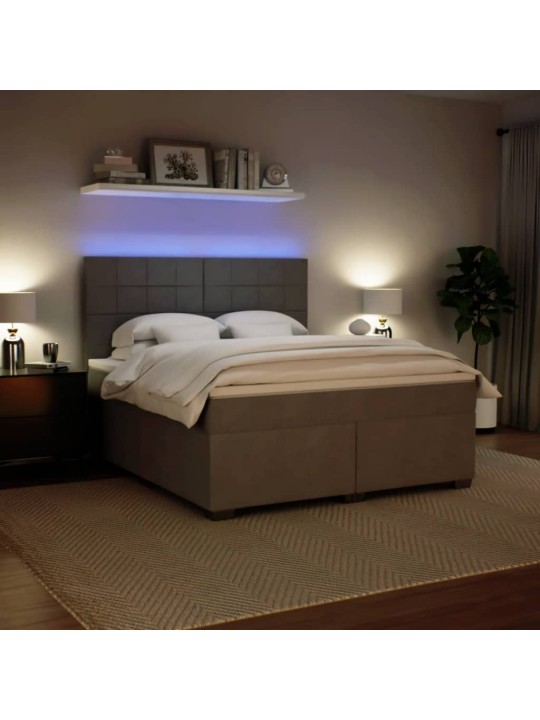 Box spring postel s matrací světle šedá 180x200 cm samet