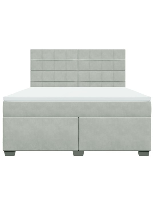 Box spring postel s matrací světle šedá 180x200 cm samet