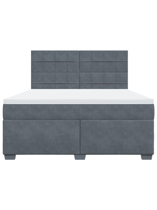Box spring postel s matrací tmavě šedá 180x200 cm samet