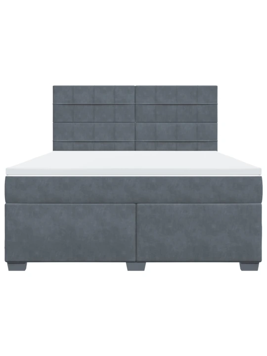 Box spring postel s matrací tmavě šedá 180x200 cm samet