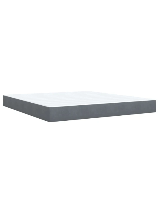 Box spring postel s matrací tmavě šedá 180x200 cm samet