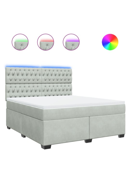 Box spring postel s matrací světle šedá 180x200 cm samet