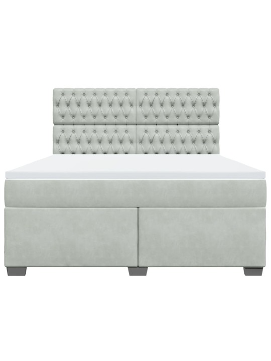 Box spring postel s matrací světle šedá 180x200 cm samet