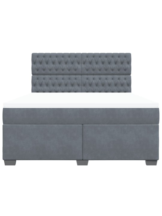 Box spring postel s matrací tmavě šedá 180x200 cm samet