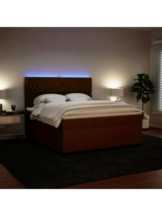 Box spring postel s matrací růžová 180x200 cm samet