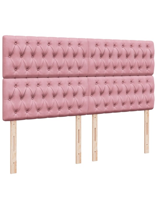 Box spring postel s matrací růžová 180x200 cm samet