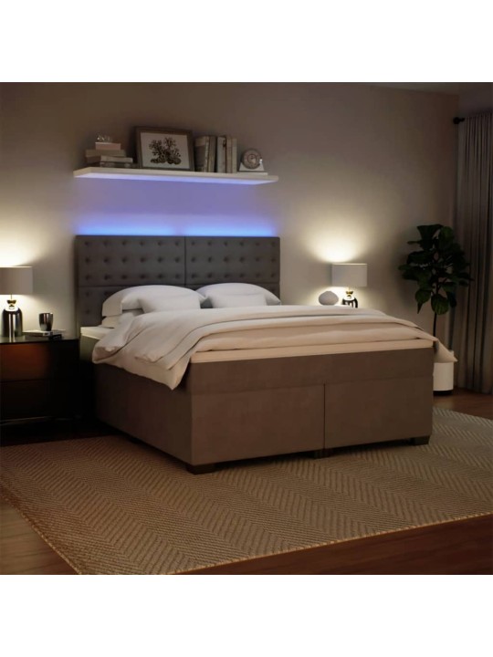 Box spring postel s matrací světle šedá 180x200 cm samet
