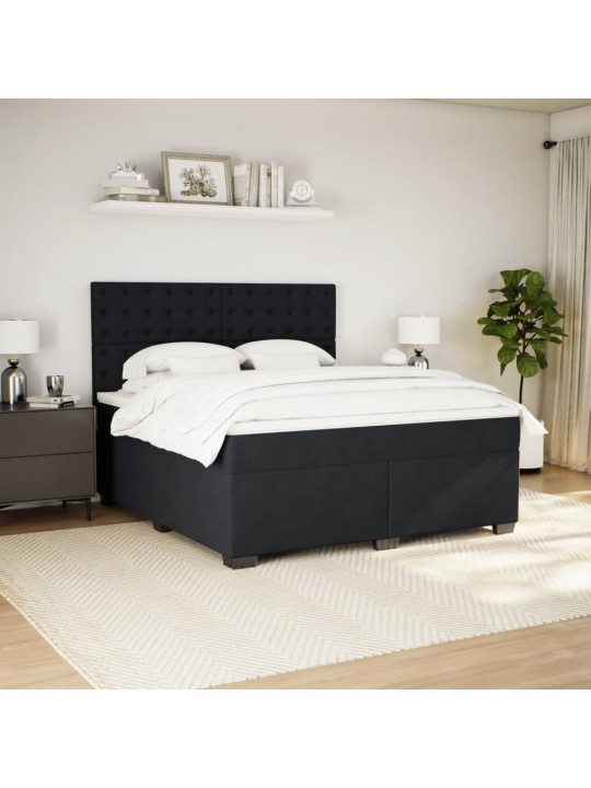 Box spring postel s matrací černá 180x200 cm samet