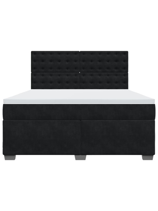 Box spring postel s matrací černá 180x200 cm samet
