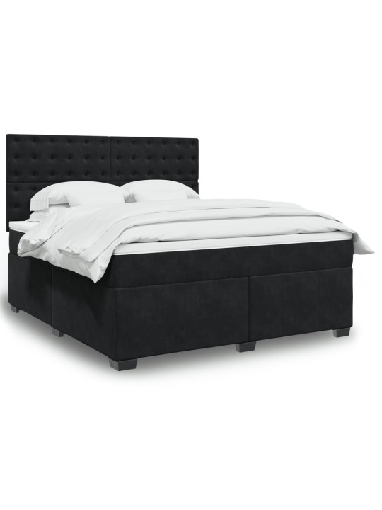 Box spring postel s matrací černá 180x200 cm samet
