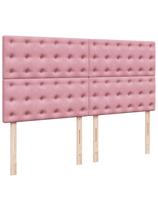 Box spring postel s matrací růžová 180x200 cm samet