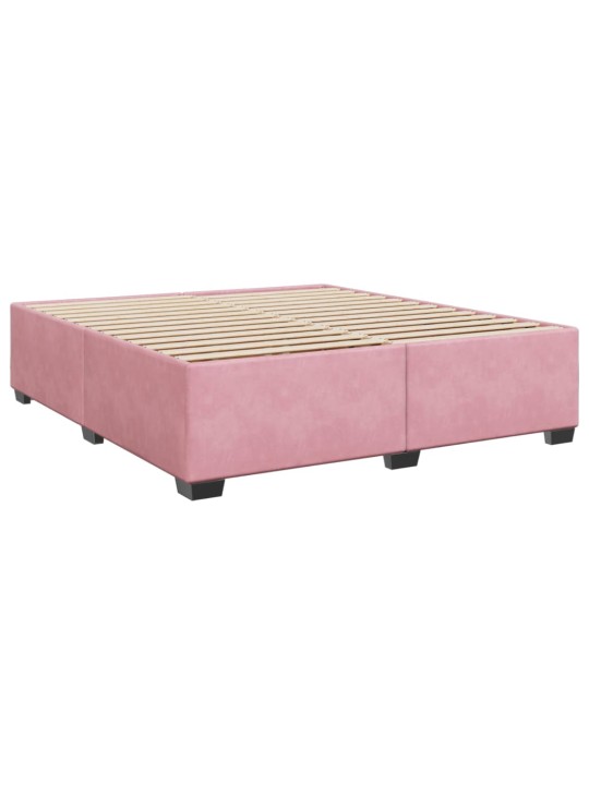 Box spring postel s matrací růžová 180x200 cm samet