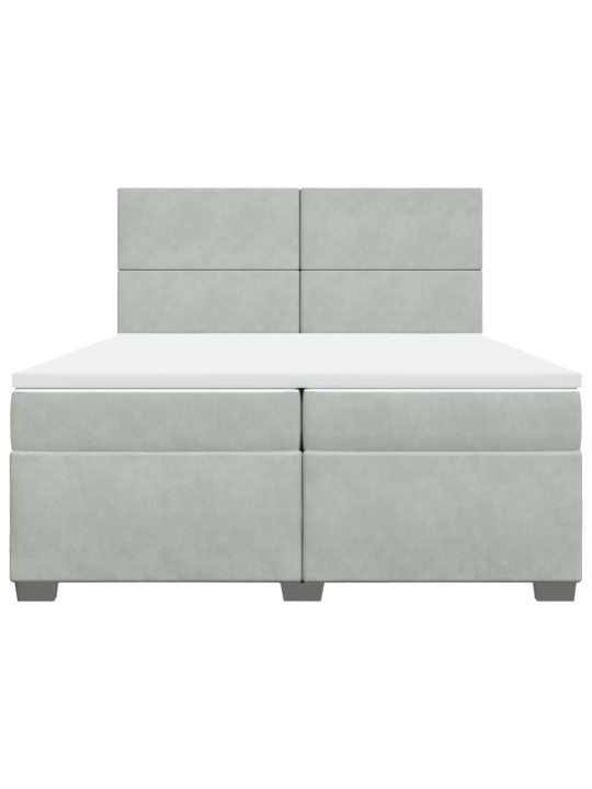 Box spring postel s matrací světle šedá 200x200 cm samet