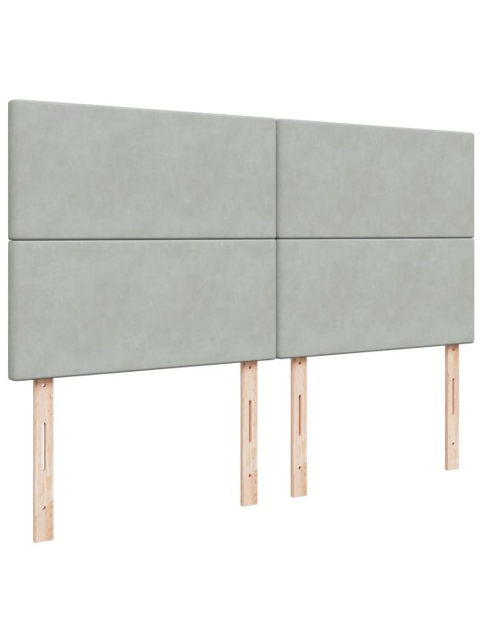 Box spring postel s matrací světle šedá 200x200 cm samet