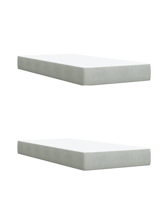Box spring postel s matrací světle šedá 200x200 cm samet