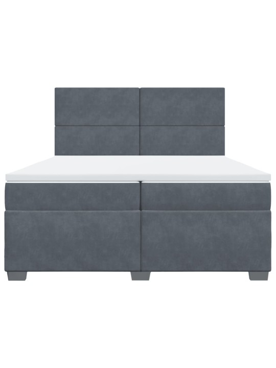 Box spring postel s matrací tmavě šedá 200x200 cm samet