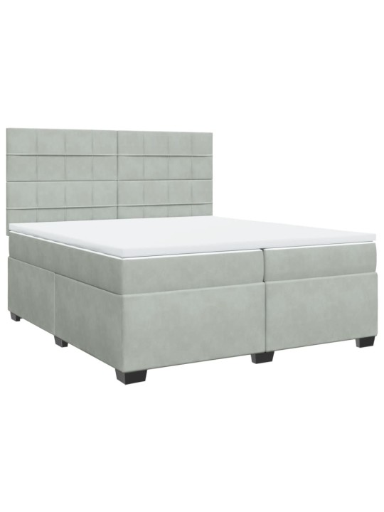 Box spring postel s matrací světle šedá 200x200 cm samet
