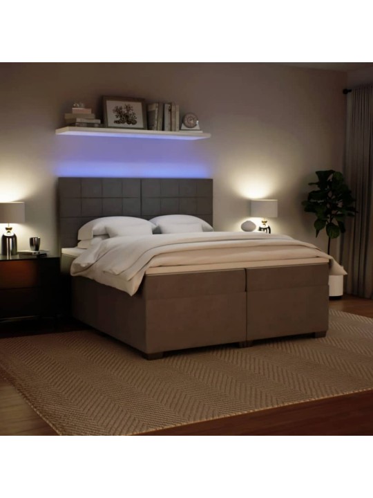 Box spring postel s matrací světle šedá 200x200 cm samet