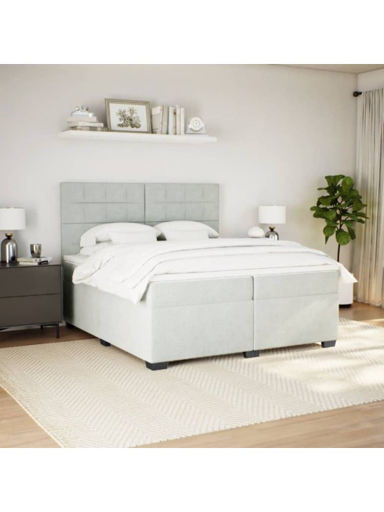 Box spring postel s matrací světle šedá 200x200 cm samet