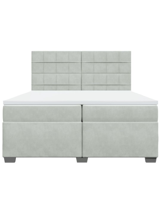 Box spring postel s matrací světle šedá 200x200 cm samet