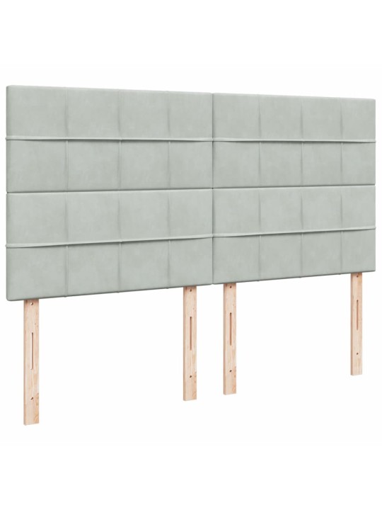 Box spring postel s matrací světle šedá 200x200 cm samet