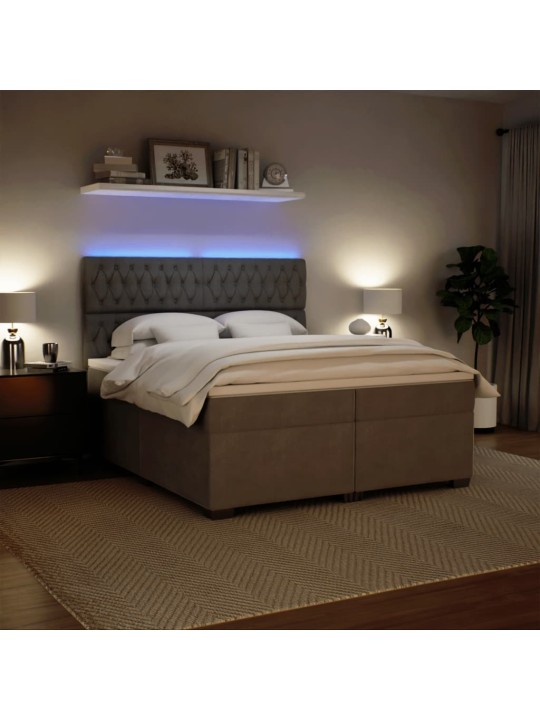 Box spring postel s matrací světle šedá 200x200 cm samet