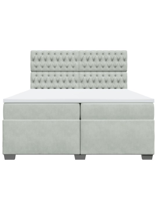 Box spring postel s matrací světle šedá 200x200 cm samet