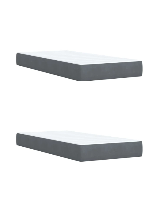 Box spring postel s matrací tmavě šedá 200x200 cm samet