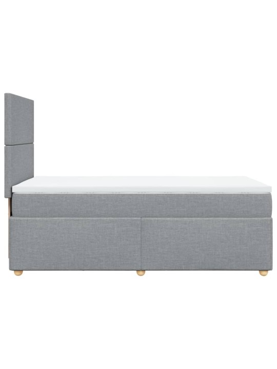 Box spring postel s matrací světle šedá 80 x 200 cm textil