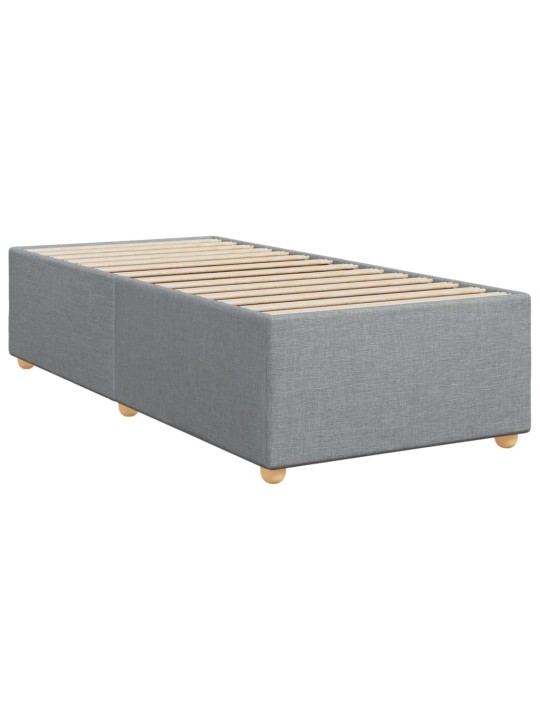 Box spring postel s matrací světle šedá 80 x 200 cm textil