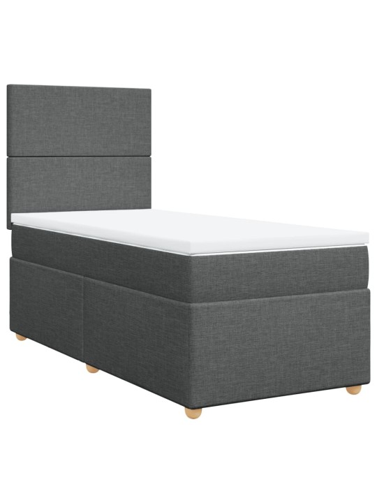 Box spring postel s matrací tmavě šedá 80 x 200 cm textil
