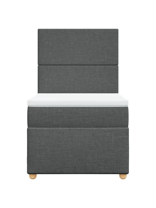 Box spring postel s matrací tmavě šedá 80 x 200 cm textil