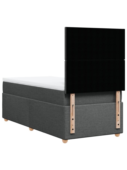 Box spring postel s matrací tmavě šedá 80 x 200 cm textil