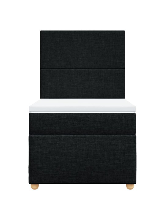 Box spring postel s matrací černá 80 x 200 cm textil