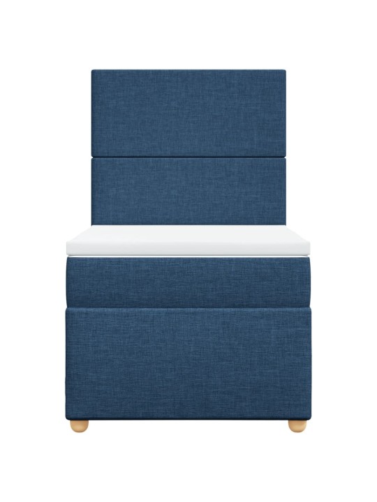 Box spring postel s matrací modrá 80x200 cm textil