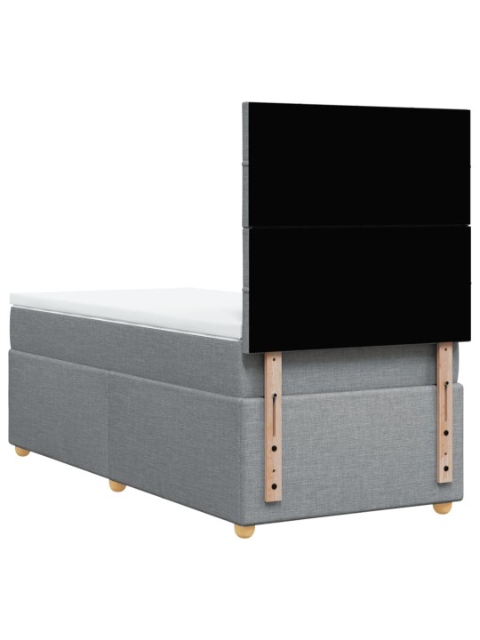 Box spring postel s matrací světle šedá 80 x 200 cm textil