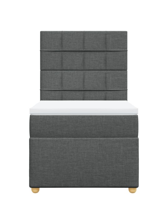 Box spring postel s matrací tmavě šedá 80 x 200 cm textil